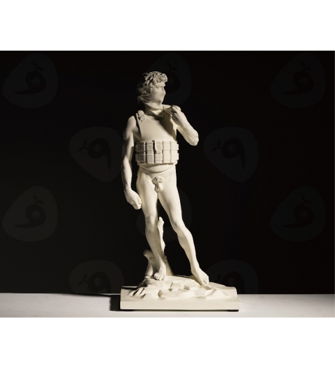 Banksy-自殺大衛(白色)